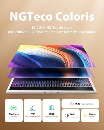 Цифровий фоторамка 10.1 дюйма Wi-Fi з 64 ГБ пам'яті, IPS сенсорний дисплей 1280*800, ділитися фото/відео через додаток Frameo