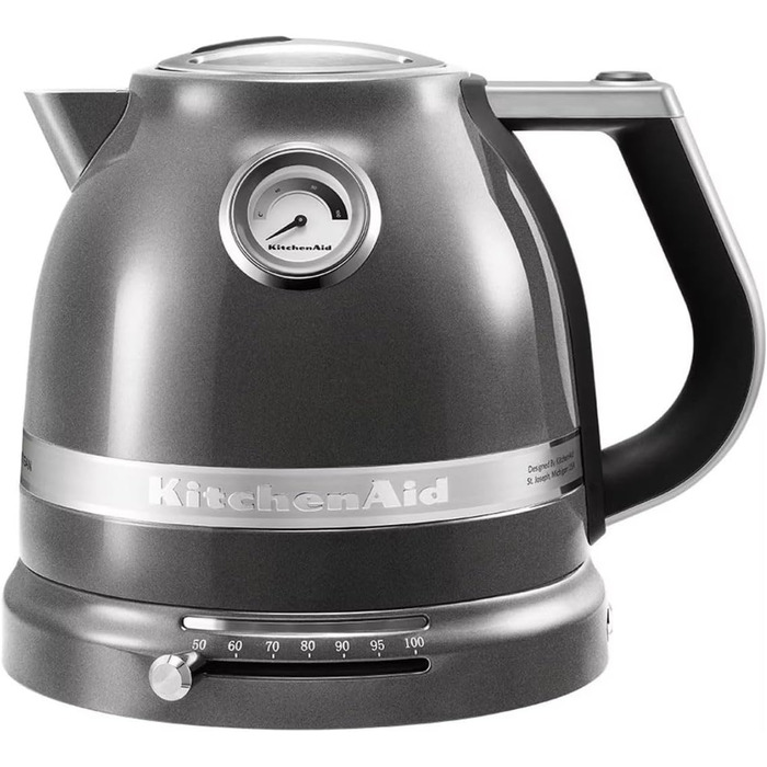 Електричний чайник KitchenAid з регулюванням температури 50-100°C, 1.5L, нержавіюча сталь, Empire, з індикатором рівня води та фільтром від накипу