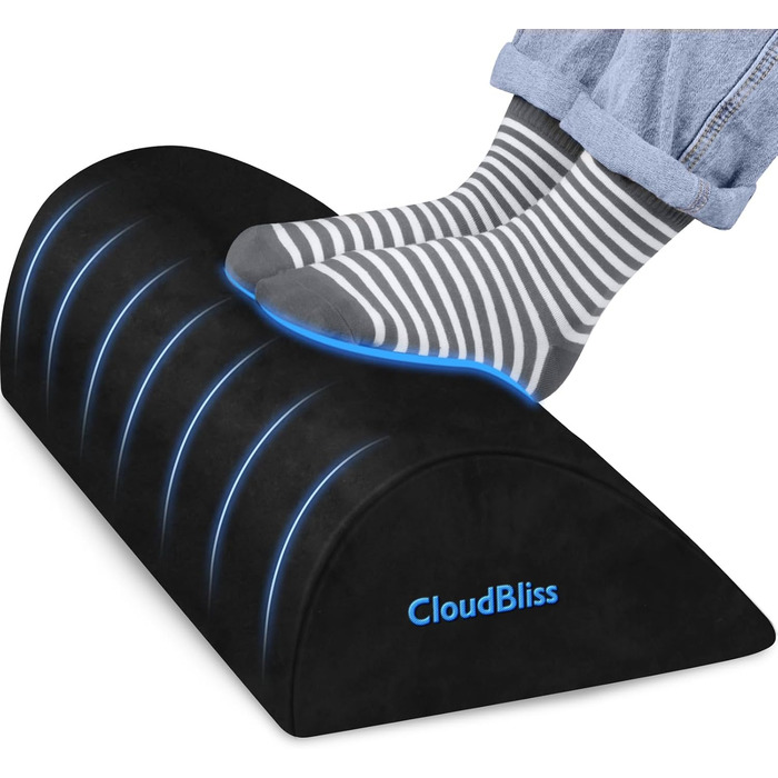 Підставка для ніг CloudBliss під стіл: комфорт і розслаблення в офісі та вдома. З Memory Foam, знімний чохол.