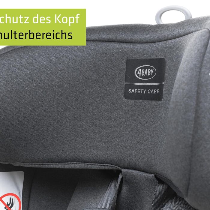 Автокрісло 4BABY Go-Fix I-Size (Graphite) для дітей 76-150 см з Isofix, регульоване, з підкладкою