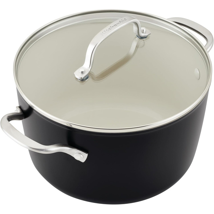 Набір кухонного посуду KitchenAid Harteloxierte Keramik, 9 предметів, матовий чорний