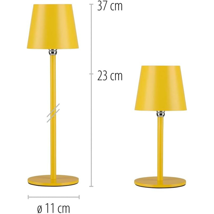 LED настільна лампа SellTec на акумуляторі, USB, біла, диммувана, IP54 для саду, кемпінгу, балкону, тераси (жовта)