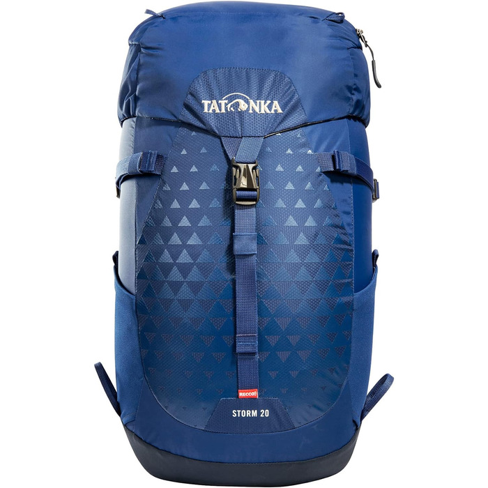 Туристичний рюкзак Tatonka Storm 20л RECCO з вентиляцією спини та дощовиком - Легкий, зручний рюкзак для походів з відбивачем RECCO - без PFC - (20 літрів, темно-синій)