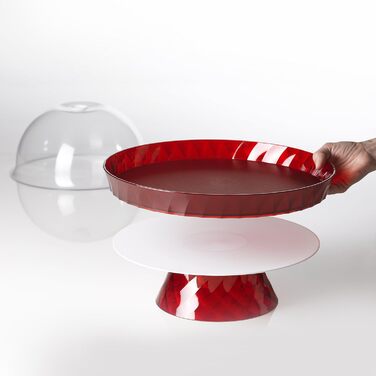 Форма для випічки Omada Design Linea Diamond з акрилу, 36 см, з кришкою, для фруктів та випічки, Made in Italy