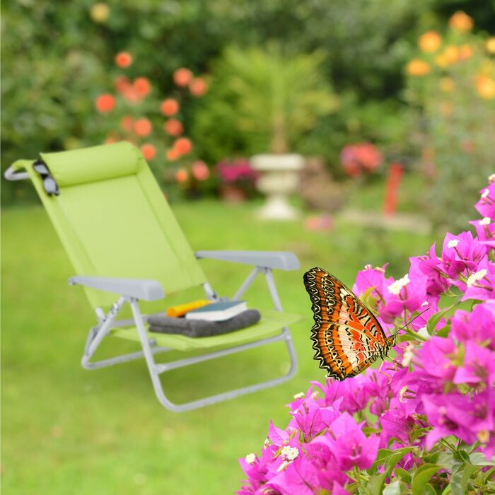 Розкладний шезлонг Relaxdays з подушкою для шиї