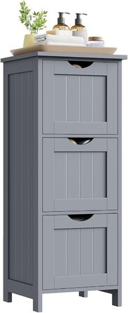 Шафка для ванної кімнати WOLTU, вузька, з 3 висувними ящиками, 32 x 30 x 81 см, для ванної, вітальні, спальні, кухні, сучасний дизайн, білий колір, BZS123ws