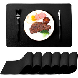 Набір столових серветок, термостійкі, миючі, для кухні, обіднього столу, декор, чорні, 6 шт.