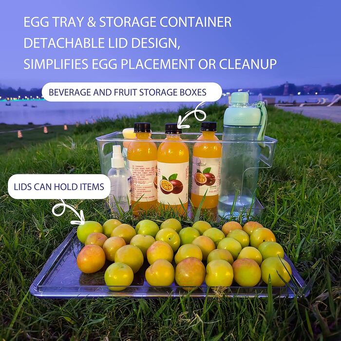 Організатор для яєць Virmate - 24 ячейки, зелений, для холодильника, з кришкою