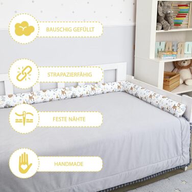 Подушка для сну-валик Totsy Baby (300 см), бавовняна подушка для підтримки тіла та шиї, Oeko-Tex, принт Олень