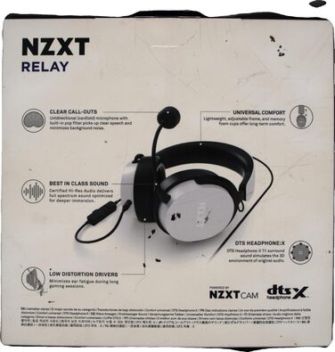 Дротова ігрова гарнітура для ПК NZXT - Hi-Res Audio, DTSX, легка, знімний мікрофон, біла