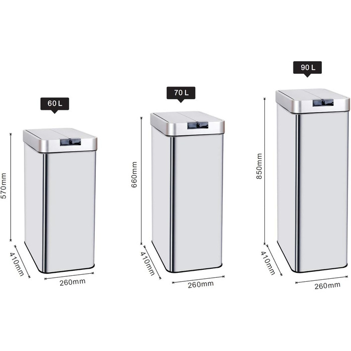 Автоматичний сміттєвий бак SILVERLAKE (70L) для Європи