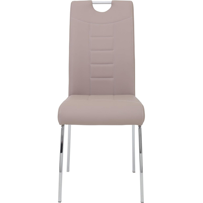 Набір з 4-х стільців для їдальні Hela Tische Andrea, штучна шкіра Cappuccino, хромоване металеве підстав'я, 100x43x64 см