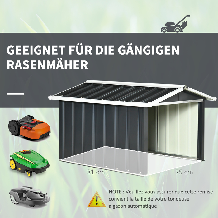 Металевий навіс для робота-газонокосарки, стійкий до іржі, 86 x 100 x 63 см, темно-сірий