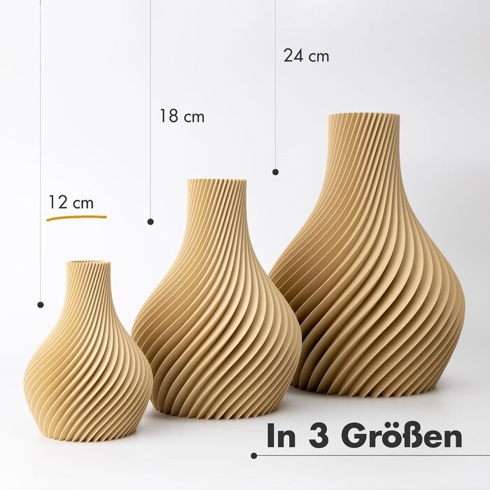 NATUMO Ваза 'Bulba' – дизайнерська ваза з пластику, 12 см, білий/бежевий колір, міцна та стильна для декору