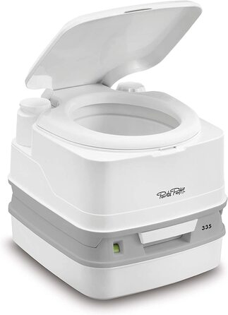 Портативна туалет Thetford Qube, біло-сіра, 330 x 383 x 427 мм (Porta Potti 335, Single)