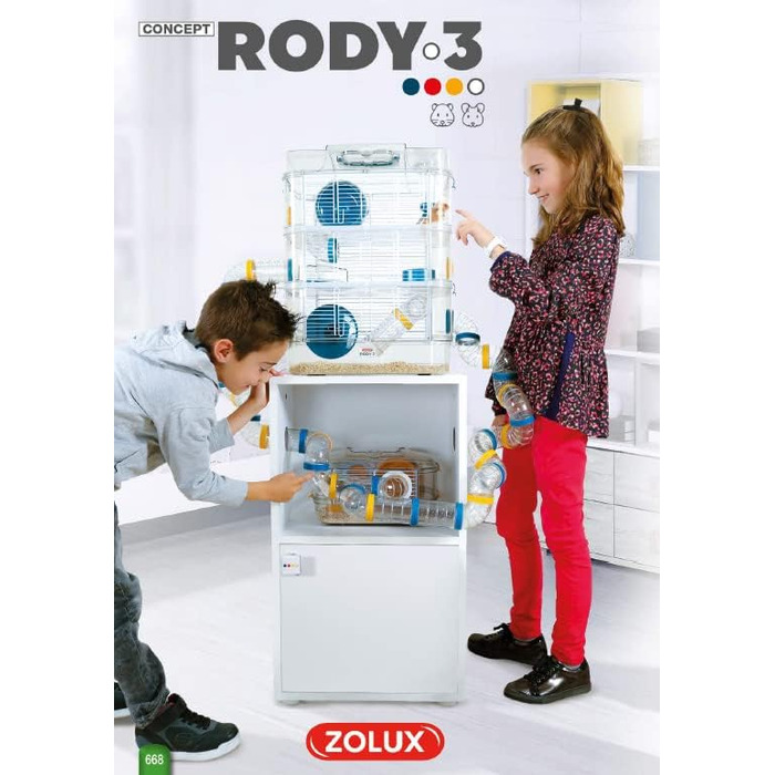 Клітка RODY3 Solo Blue, розмір 41 см х 27 см х 28 см.