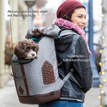 Рюкзак Kurgo K9 зі спеціальним відсіком для собак, дихаючої сіткою і водонепроникним дном, для домашніх тварин вагою до 11 кг, сіра упаковка сірого кольору зі знижкою