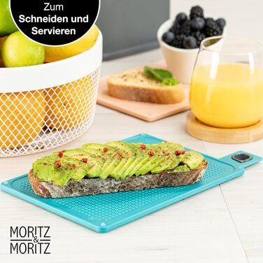 Дошка для сніданку Moritz & Moritz 20,5x14,5 см - миється в посудомийній машині, пластик, підставка, кольорова (60 символів)