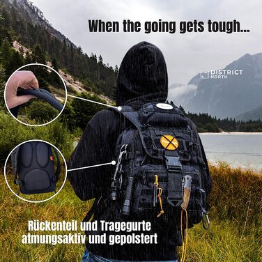Військовий рюкзак головний убір 28L / оригінальний-додатковий водонепроникний / тактичний рюкзак і рюкзак - також ідеально підходить для використання на відкритому повітрі / рюкзак Бундесверу / рюкзак для виживання (чорний)