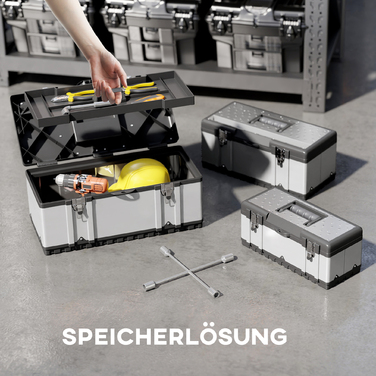 Набір інструментів у кейсі (3 шт.), нержавіюча сталь, пластик, сріблястого кольору