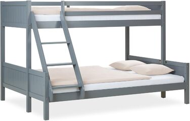 Дитяче ліжко двоярусне 90x200 і 140x200 молодіжне ліжко-горище сіре дерево, 4u 2525