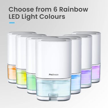 Електричний осушувач повітря Pro Breeze 1000 мл з таймером та нічником - для ванної, спальні, шафи та підвалу. Білий