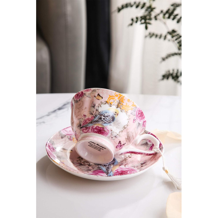 Набір чашок та блюдець London Boutique, Шеті Шик, Вінтаж, порцелан з квітковим малюнком, 2 набори в подарунковій коробці, кераміка (Cuckoo)