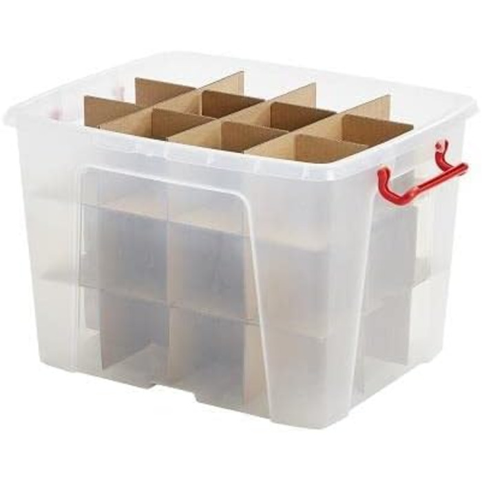 Ящик для зберігання Strata Bauble Box з 36 перегородками, 40 літрів, 50 x 39,5 x 32 см, прозорий
