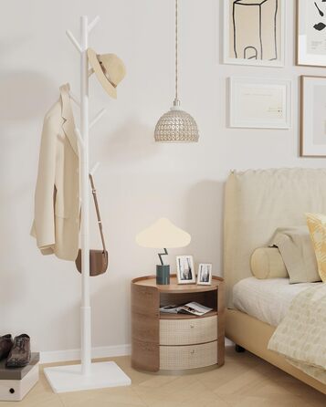 Дерев'яна вішалка для одягу Yawinhe, 180 см, 8 гачків, 3 рівня, для передпокою