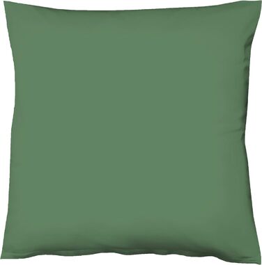 Наволочка fleuresse Mako Satin Uni Colours колір мисливський зелений 7060 (50 х 50 см)