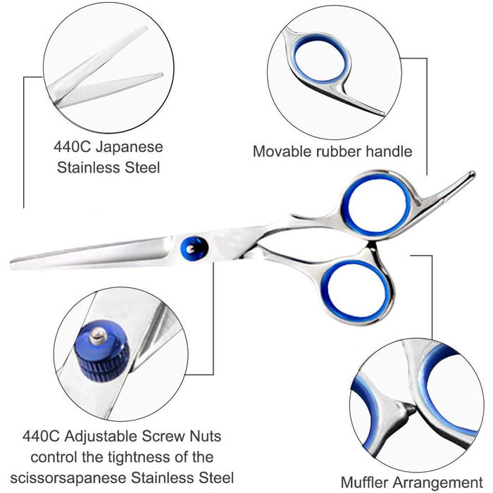 Набір ножиць для волосся, 14 шт. , нержавіюча сталь, ножиці для полегшення, перукарська накидка, гребінець і затискачі, моделювання для перукарів, жінок, чоловіків, дітей, домашніх тварин