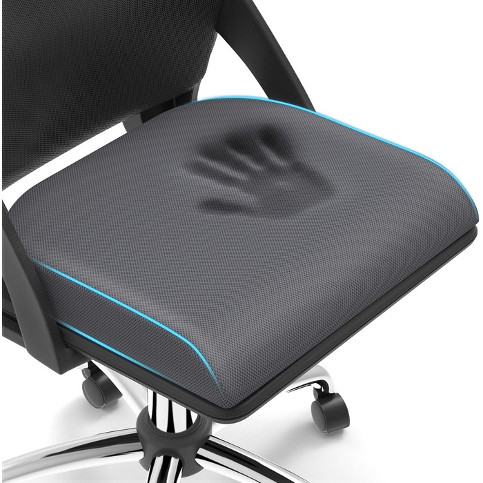 Подушка для сидіння TranquilRelax з Memory Foam для офісного крісла, дому та авто. Зручна для спини, ішіасу, стегон та куприку. Сірого кольору, велика.