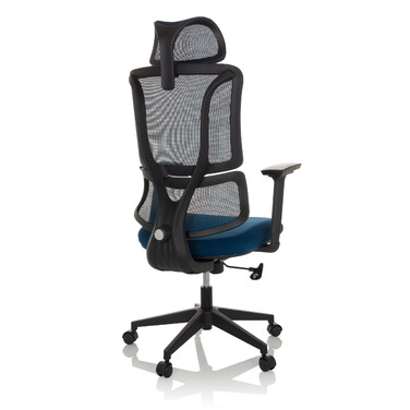 Офісне крісло / Крісло з обертанням ERGOMY, сидіння з тканини / спинка з сітчастої тканини, блакитне, mybuero