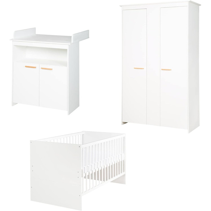 Комплект для дитячої кімнати Roba 'Антон' білий: пеленальний столик з 2 дверцятами, 1 поличкою, висота 90 см, пеленальний вкладиш