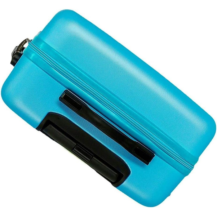 Валіза ручної поклажі Roll Road з ABS-пластику, кодований замок, 4 колеса, блакитний колір, набір