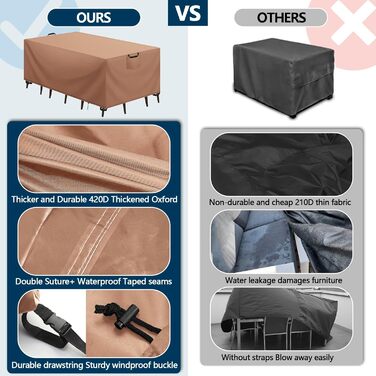 Захисний чохол для садово-патіо меблів, водовідштовхуючий, 420D Oxford, Anti-UV, 150x90x75 см
