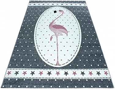 Килимок дитячий Carpettex Flamingo Design Pink 80x150 см - Простий у догляді, можна прати, з коротким ворсом, дитяча та дитяча кімната