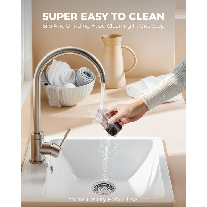 Електричні млини для солі та перцю Sangcon, 2 швидкості, перезаряджувані, 6 ступенів помелу, автоматичний набір з док-станцією, для зручного використання, сірий + чорний