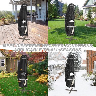 Чохол для парасольки 4м, захисний чохол для парасольки з розкривною тканиною (Ampelschirm) діаметром до 400 см. Захисний чохол для парасольки, чохол для подвійної парасольки, анти-UV, Oxford Fabric, 280x70/70 см (240x45/70/50 см)