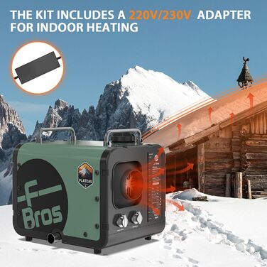 Дизельний опалювач LF Bros 5 кВт - 12/24/220-240В з дистанційним керуванням та LCD-дисплеєм (білий)