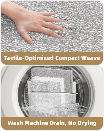 Килимок для ванної кімнати COLOR&GEOMETRY 60 x 110 см, сірий, нековзний, швидковисихаючий