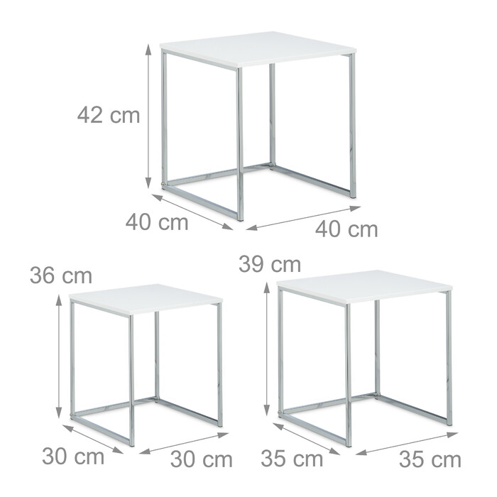 Relaxdays Side Tables Набір з 3 металевих ніжок