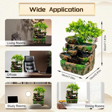 Кімнатний фонтан з LED підсвічуванням: декор для дому, офісу та інтер'єру
