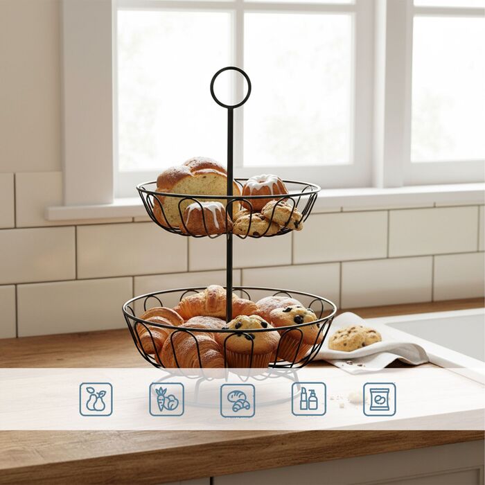 Relaxdays Двоярусна етажерка для фруктів та овочів