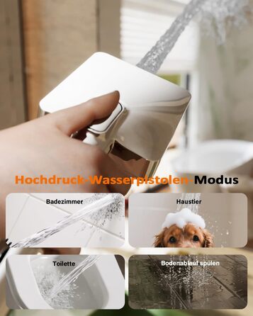 Фільтр для душу Cobbe з шлангом, високонапірна ручна лійка з 20-ступеневою фільтрацією, економна лійка з 6 режимами струменя, підвищення тиску, для жорсткої води (Q7.chrom)