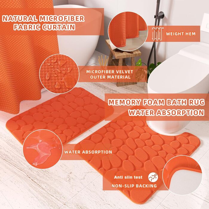 Набір аксесуарів для ванної кімнати, 25 предметів, салатовий, з душовою завісою та килимками