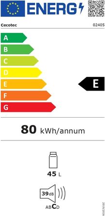 Міні-холодильник Cecotec Retro 45 л, червоний, 55x44.7 см, EEK E, відділення для льоду, хромована ручка