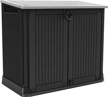 Keter Store-it-Out Midi контейнер для сміття 845 л, поліпропілен, водостійкий, сіро-чорний, з можливістю замикання, для вулиці