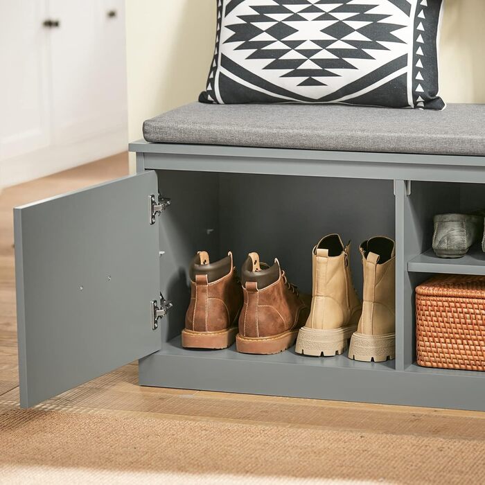 Полка для взуття SoBuy з місцем для сидіння, вузька, 98x49x37 см, FSR131-HG