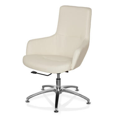 Крісло для відпочинку SHAKE 300, штучна шкіра, кремовий колір, hjh OFFICE